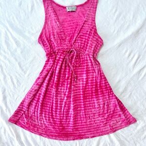 Pink Striped Babydoll Mini Dress
